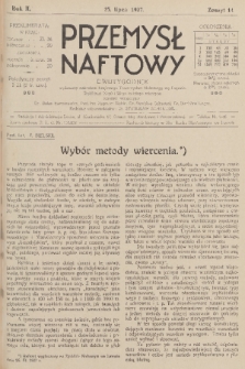 Przemysł Naftowy : dwutygodnik wydawany nakładem Krajowego Towarzystwa Naftowego we Lwowie. R.2, 1927, Zeszyt 14