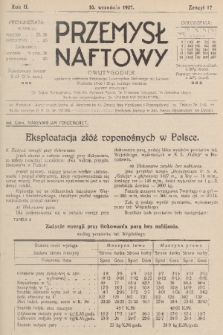 Przemysł Naftowy : dwutygodnik wydawany nakładem Krajowego Towarzystwa Naftowego we Lwowie. R.2, 1927, Zeszyt 17