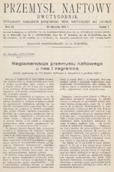 Przemysł Naftowy : dwutygodnik wydawany nakładem Krajowego Towarzystwa Naftowego we Lwowie. R.9, 1934, Zeszyt 1