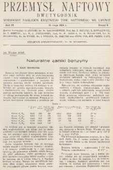 Przemysł Naftowy : dwutygodnik wydawany nakładem Krajowego Towarzystwa Naftowego we Lwowie. R.9, 1934, Zeszyt 9