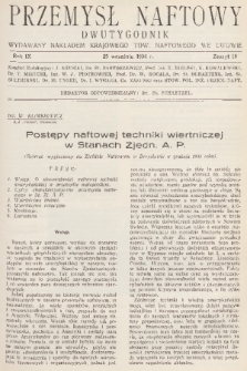 Przemysł Naftowy : dwutygodnik wydawany nakładem Krajowego Towarzystwa Naftowego we Lwowie. R.9, 1934, Zeszyt 18