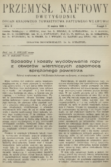Przemysł Naftowy : dwutygodnik : organ Krajowego Towarzystwa Naftowego we Lwowie. R.10, 1935, Zeszyt 5