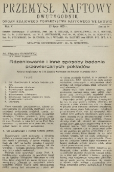 Przemysł Naftowy : dwutygodnik : organ Krajowego Towarzystwa Naftowego we Lwowie. R.10, 1935, Zeszyt 14