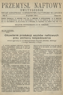 Przemysł Naftowy : dwutygodnik : organ Krajowego Towarzystwa Naftowego we Lwowie. R.10, 1935, Zeszyt 24