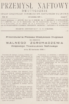 Przemysł Naftowy : dwutygodnik : organ Krajowego Towarzystwa Naftowego we Lwowie. R.11, 1936, Zeszyt 8
