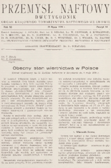 Przemysł Naftowy : dwutygodnik : organ Krajowego Towarzystwa Naftowego we Lwowie. R.11, 1936, Zeszyt 14