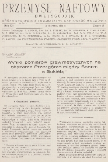 Przemysł Naftowy : dwutygodnik : organ Krajowego Towarzystwa Naftowego we Lwowie. R.12, 1937, Zeszyt 16