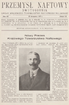 Przemysł Naftowy : dwutygodnik : organ Krajowego Towarzystwa Naftowego we Lwowie. R.12, 1937, Zeszyt 22