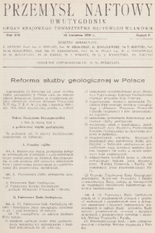 Przemysł Naftowy : dwutygodnik : organ Krajowego Towarzystwa Naftowego we Lwowie. R.13, 1938, Zeszyt 8