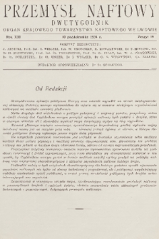 Przemysł Naftowy : dwutygodnik : organ Krajowego Towarzystwa Naftowego we Lwowie. R.13, 1938, Zeszyt 19
