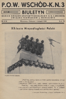 POW Wschód K. N. 3 : biuletyn : organ Okręgu Eksterytorialnego K. N. 3 (Wschód) Związku Peowiaków w Warszawie. R. 6, 1938, nr 2-12