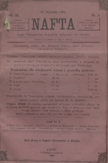 Nafta : organ Towarzystwa Techników Naftowych we Lwowie. R.3, 1895, nr 2