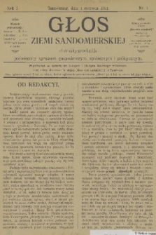 Głos Ziemi Sandomierskiej : dwutygodnik poświęcony sprawom gospodarczym, społecznym i politycznym. R.1, 1901, nr 1