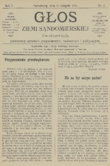 Głos Ziemi Sandomierskiej : dwutygodnik poświęcony sprawom gospodarczym, społecznym i politycznym. R.1, 1901, nr 6
