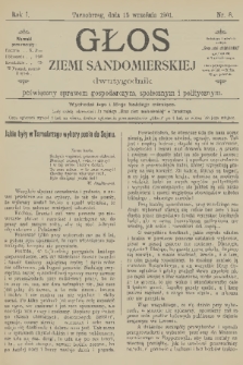 Głos Ziemi Sandomierskiej : dwutygodnik poświęcony sprawom gospodarczym, społecznym i politycznym. R.1, 1901, nr 8