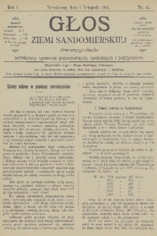 Głos Ziemi Sandomierskiej : dwutygodnik poświęcony sprawom gospodarczym, społecznym i politycznym. R.1, 1901, nr 11