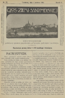 Głos Ziemi Sandomierskiej : dwutygodnik poświęcony sprawom gospodarczym, politycznym, społecznym i narodowym. R.2, 1902, nr 10