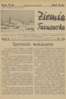 Ziemia Tarnowska : czasopismo poświęcone sprawom kulturalno-społecznym ze szczególnym uwzględnieniem miasta Tarnowa i Ziemi Tarnowskiej. R.1, 1939, nr 42