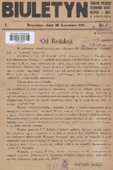 Biuletyn Związku Polskich Techników Wiertniczych i Naft. w Borysławiu. [R.]1, 1937, nr 1