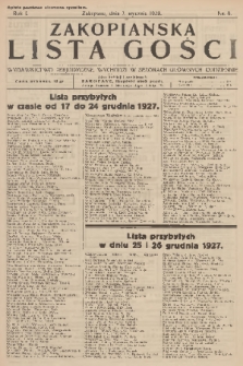 Zakopiańska Lista Gości : wydawnictwo perjodyczne, wychodzi w sezonach głównych codziennie. R.1, 1928, nr 4