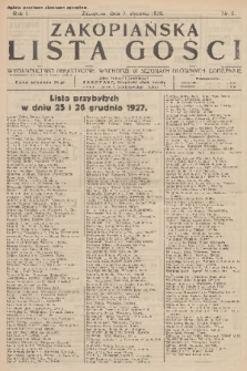 Zakopiańska Lista Gości : wydawnictwo perjodyczne, wychodzi w sezonach głównych codziennie. R.1, 1928, nr 5