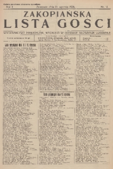 Zakopiańska Lista Gości : wydawnictwo perjodyczne, wychodzi w sezonach głównych codziennie. R.1, 1928, nr 14