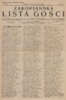 Zakopiańska Lista Gości : wydawnictwo perjodyczne, wychodzi w sezonach głównych codziennie. R.1, 1928, nr 30