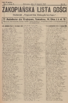 Zakopiańska Lista Gości : dodatek „Tygodnika Zakopiańskiego”. R.1, Serja 2, nr 14