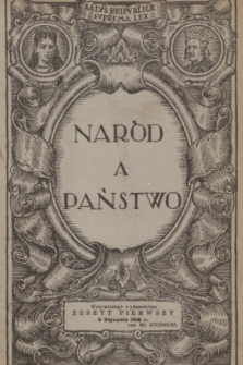 Naród a Państwo. 1918, nr 1