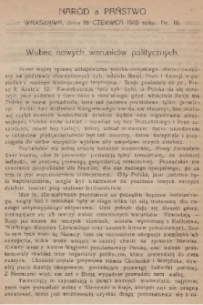 Naród a Państwo. 1918, nr 18