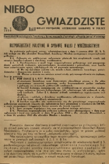 Niebo Gwiaździste : Organ Przyjaciół Astrologii Naukowej w Polsce. R.4, 1938, nr 6
