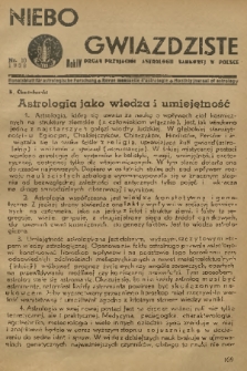 Niebo Gwiaździste : Organ Przyjaciół Astrologii Naukowej w Polsce. R.4, 1938, nr 10