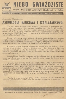 Niebo Gwiaździste : Organ Przyjaciół Astrologii Naukowej w Polsce. R.3, 1937, nr 4