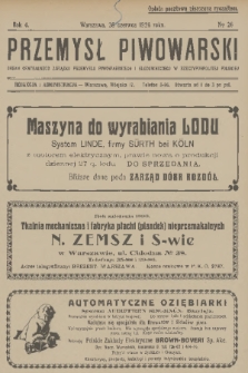 Przemysł Piwowarski : organ Centr. Związku Przemysłu Piwowarskiego i Słodowniczego w Rzeczypospolit. Polskiej. R.4, 1926, № 26