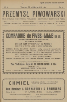 Przemysł Piwowarski : organ Centr. Związku Przemysłu Piwowarskiego i Słodowniczego w Rzeczypospolit. Polskiej. R.4, 1926, № 44