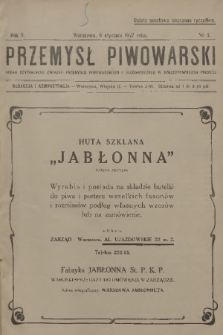 Przemysł Piwowarski : organ Centralnego Związku Przemysłu Piwowarskiego i Słodowniczego w Rzeczypospolitej Polskiej. R.5, 1927, № 2