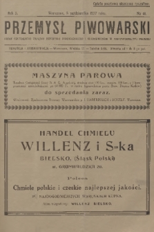 Przemysł Piwowarski : organ Centralnego Związku Przemysłu Piwowarskiego i Słodowniczego w Rzeczypospolitej Polskiej. R.5, 1927, № 41