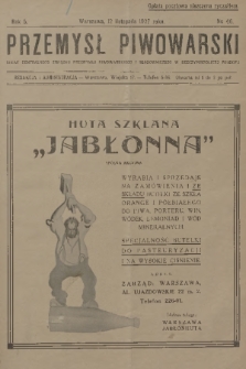 Przemysł Piwowarski : organ Centralnego Związku Przemysłu Piwowarskiego i Słodowniczego w Rzeczypospolitej Polskiej. R.5, 1927, № 46