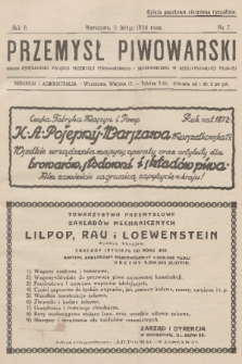 Przemysł Piwowarski : organ Centralnego Związku Przemysłu Piwowarskiego i Słodowniczego w Rzeczypospolitej Polskiej. R.6, 1928, № 7