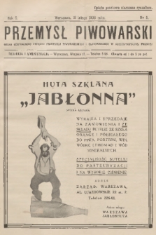 Przemysł Piwowarski : organ Centralnego Związku Przemysłu Piwowarskiego i Słodowniczego w Rzeczypospolitej Polskiej. R.6, 1928, № 8