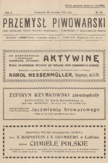 Przemysł Piwowarski : organ Centralnego Związku Przemysłu Piwowarskiego i Słodowniczego w Rzeczypospolitej Polskiej. R.6, 1928, № 39