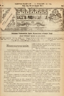 Gazeta Podhalańska. 1922, nr 47