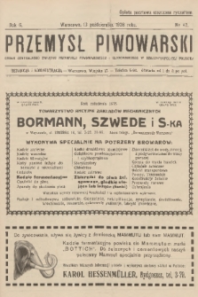 Przemysł Piwowarski : organ Centralnego Związku Przemysłu Piwowarskiego i Słodowniczego w Rzeczypospolitej Polskiej. R.6, 1928, № 42