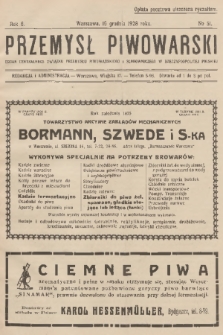 Przemysł Piwowarski : organ Centralnego Związku Przemysłu Piwowarskiego i Słodowniczego w Rzeczypospolitej Polskiej. R.6, 1928, № 51