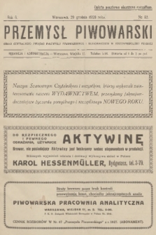 Przemysł Piwowarski : organ Centralnego Związku Przemysłu Piwowarskiego i Słodowniczego w Rzeczypospolitej Polskiej. R.6, 1928, № 52