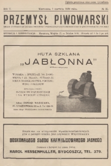 Przemysł Piwowarski : organ Centralnego Związku Przemysłu Piwowarskiego i Słodowniczego w Rzeczypospolitej Polskiej. R.7, 1929, № 22