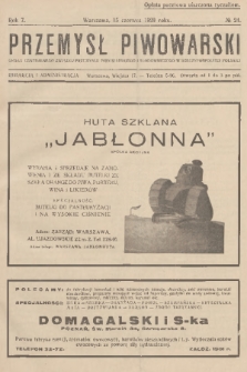 Przemysł Piwowarski : organ Centralnego Związku Przemysłu Piwowarskiego i Słodowniczego w Rzeczypospolitej Polskiej. R.7, 1929, № 24
