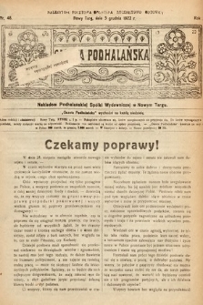 Gazeta Podhalańska. 1922, nr 48