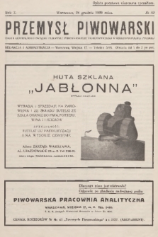 Przemysł Piwowarski : organ Centralnego Związku Przemysłu Piwowarskiego i Słodowniczego w Rzeczypospolitej Polskiej. R.7, 1929, № 52