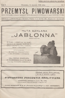 Przemysł Piwowarski : organ Centralnego Związku Przemysłu Piwowarskiego i Słodowniczego w Rzeczypospolitej Polskiej. R.8, 1930, № 2